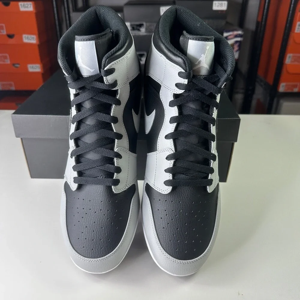 Nike Air Jordan 1 Mid TD Shadow 2.0 Football Cleat Size 14 FJ6805-002 Black Grey